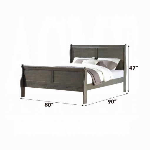 Acme Louis Philippe Dark Gray EK Bed - Image 7