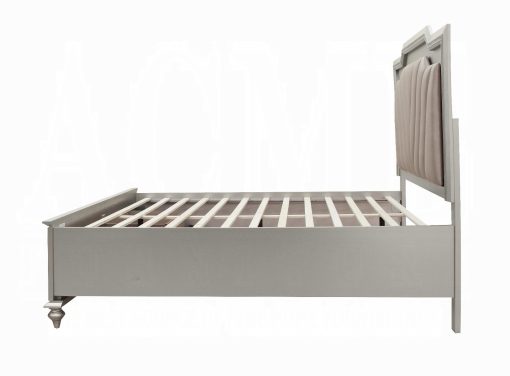 Acme Kaitlyn Synthetic Leather & Champagne Bed with Led & Storage - Image 4