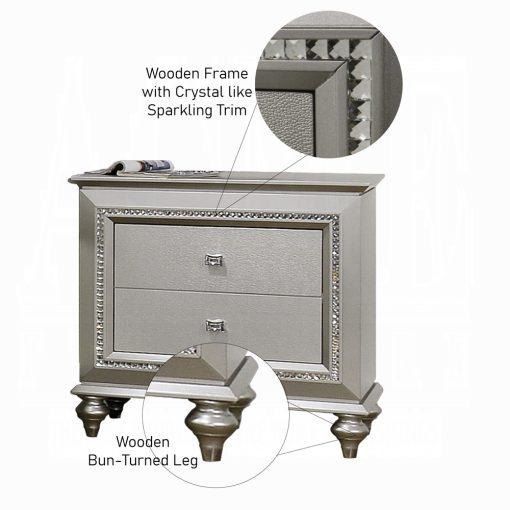 Acme Kaitlyn Champagne Nightstand - Image 4