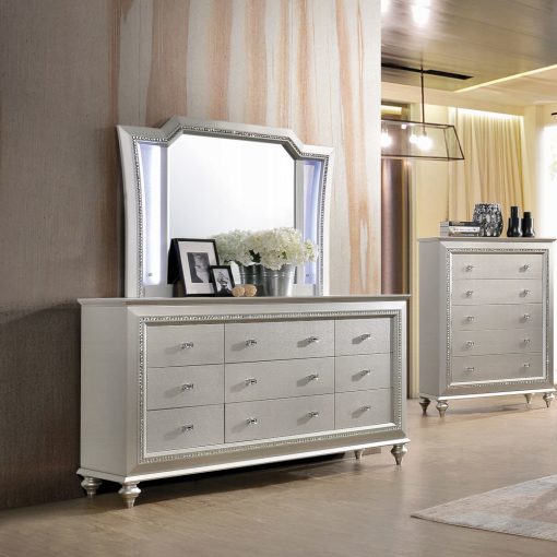 Acme Kaitlyn Champagne Mirror with Led