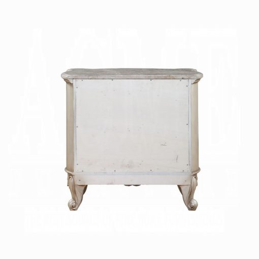 Acme Gorsedd Golden Ivory Nightstand with Marble Top - Image 5