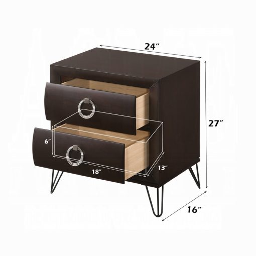 Acme Tablita Dark Merlot Nightstand - Image 2