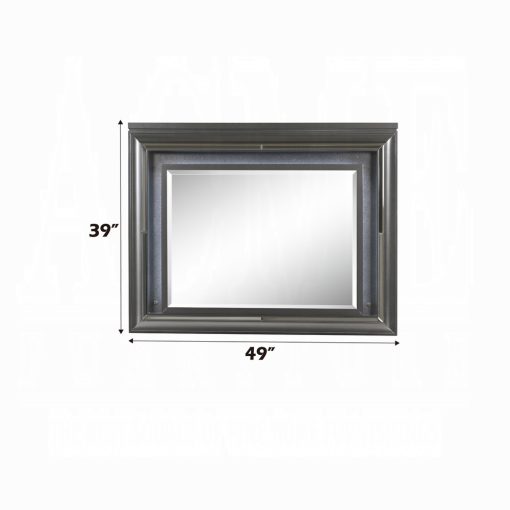 Acme Sawyer Metallic Gray Mirror with Led - Image 4