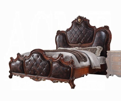 Acme Picardy Synthetic Leather & Honey Oak Bed - Image 2