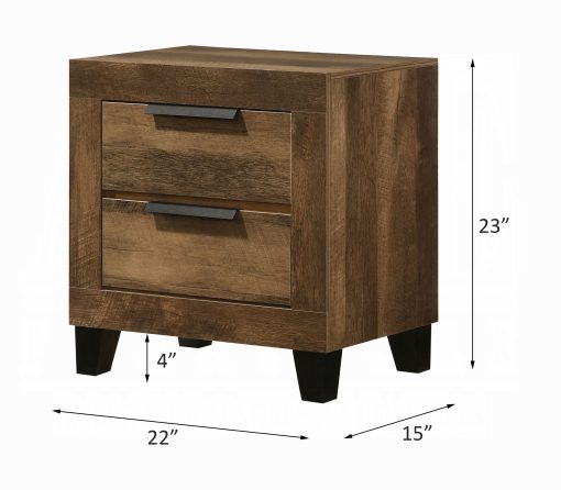 Acme Morales Rustic Oak Nightstand - Image 5