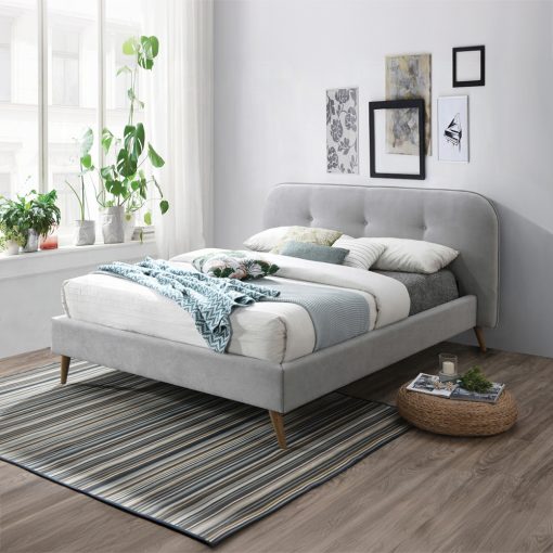 Acme Graves Gray Fabric Bed