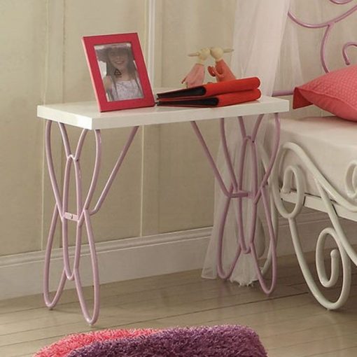 Acme Priya Ii White & Light Synthetic Leather Rple Nightstand - Image 5