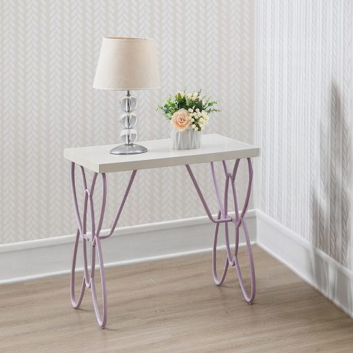 Acme Priya Ii White & Light Synthetic Leather Rple Nightstand