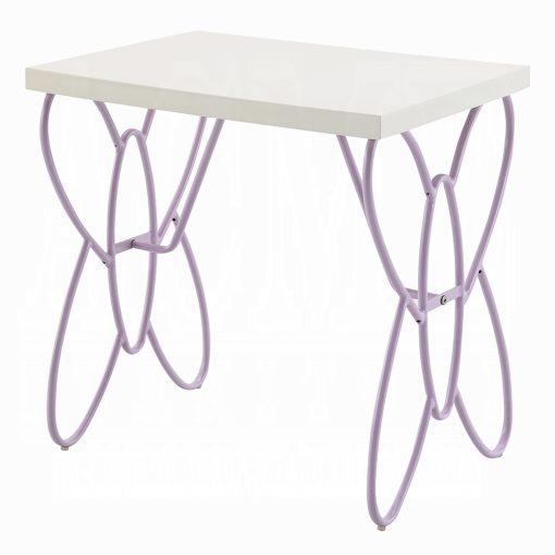 Acme Priya Ii White & Light Synthetic Leather Rple Nightstand - Image 3