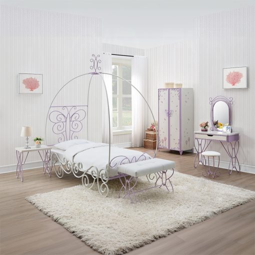 Acme Priya Ii White & Light Synthetic Leather Rple Nightstand - Image 6