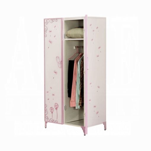 Acme Priya II White & Light Synthetic Leather Rple Wardrobe - Image 3