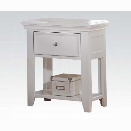 Acme Lacey White Nightstand with 1 Drawer