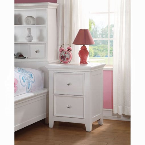 Acme Lacey White Nightstand with 2 Drawers