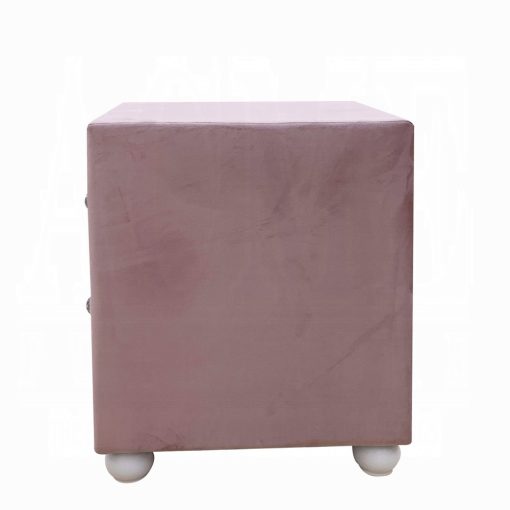 Acme Reggie Pink Fabric Nightstand - Image 5