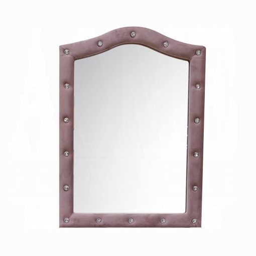 Acme Reggie Pink Fabric Mirror - Image 3