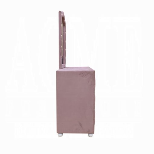 Acme Reggie Pink Fabric Mirror - Image 6
