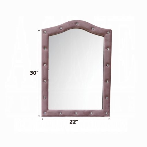 Acme Reggie Pink Fabric Mirror - Image 4