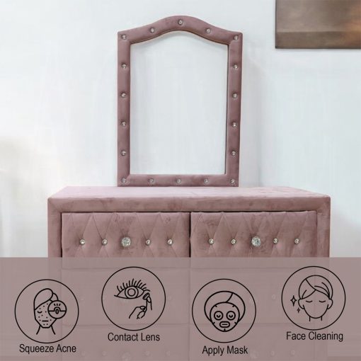 Acme Reggie Pink Fabric Mirror - Image 9