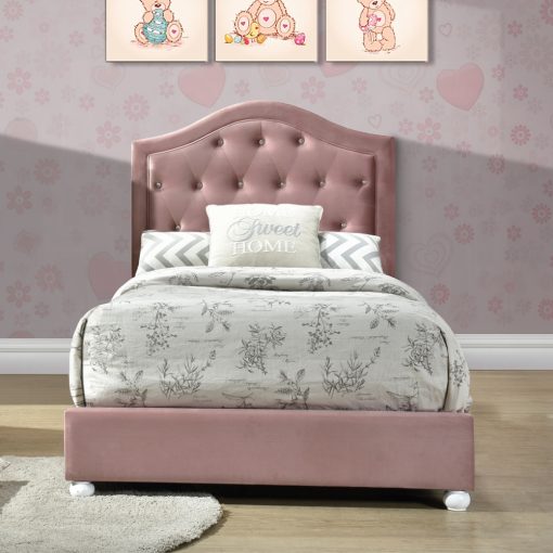 Acme Reggie Pink Fabric Bed