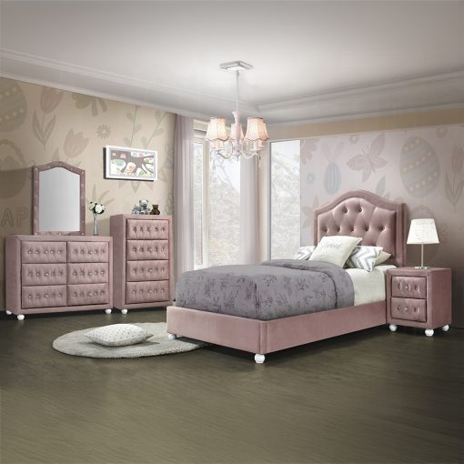 Acme Reggie Pink Fabric Bed - Image 6