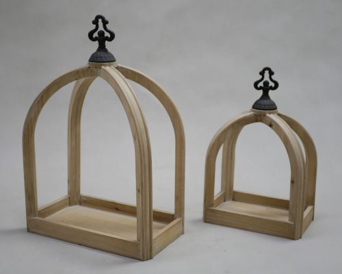 The Light Garden Open Wood Lanterns Set of 2