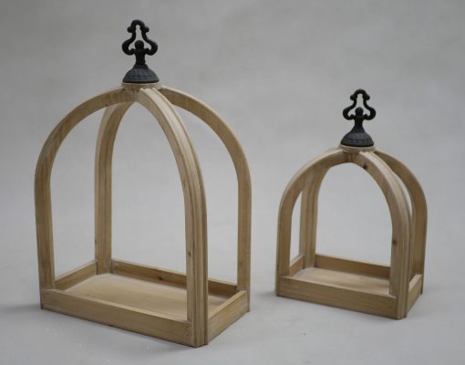 The Light Garden Open Wood Lanterns Set of 2