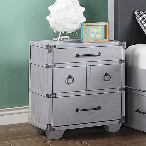 Acme Orchest Gray Nightstand with USB
