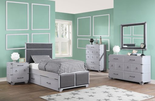 Acme Orchest Gray Nightstand with USB - Image 6