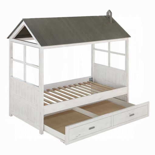 Acme Tree House II Weathered White & Washed Gray Twin Bed - Image 2