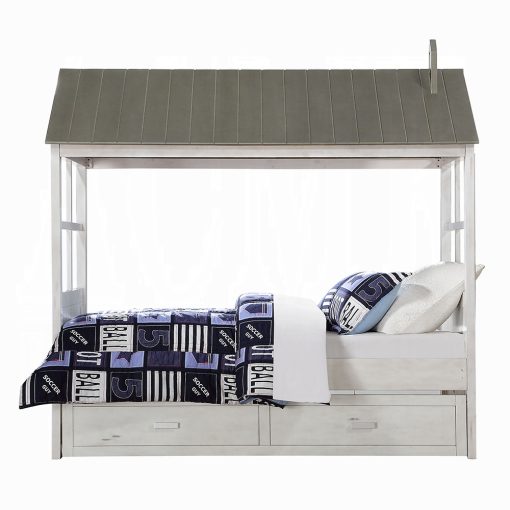 Acme Tree House II Weathered White & Washed Gray Twin Bed - Image 3