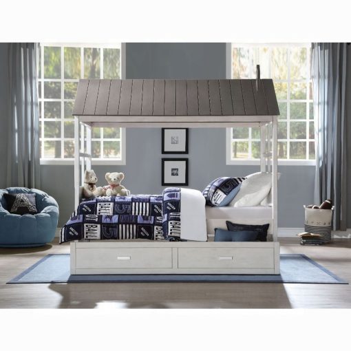 Acme Tree House II Weathered White & Washed Gray Trundle (Twin)