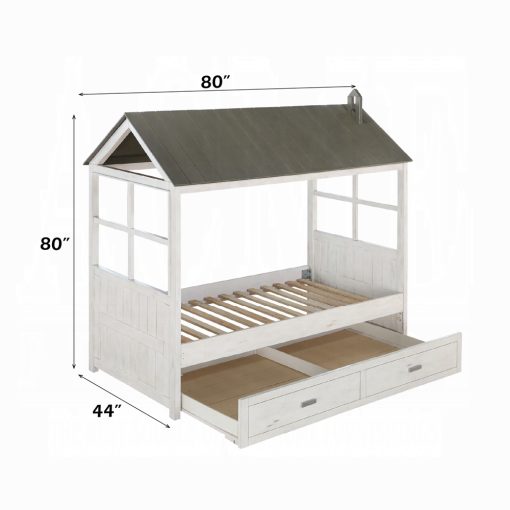 Acme Tree House II Weathered White & Washed Gray Twin Bed - Image 6