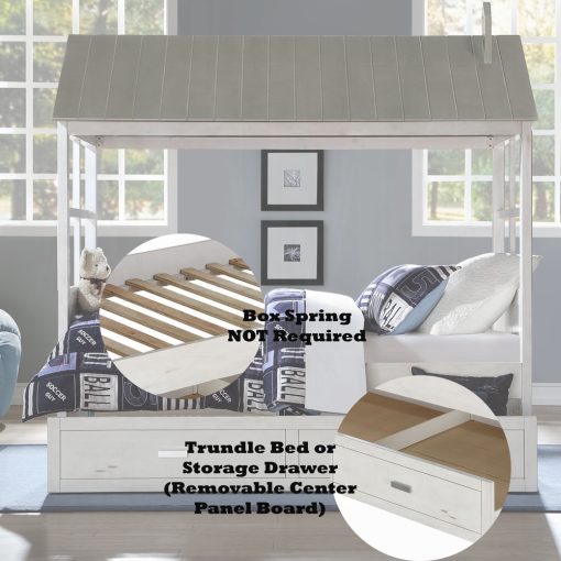 Acme Tree House II Weathered White & Washed Gray Twin Bed - Image 5