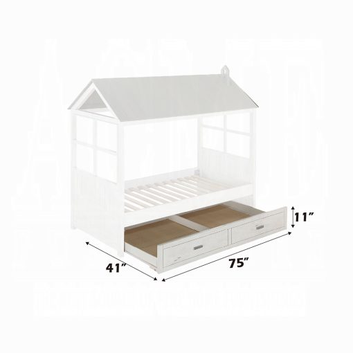 Acme Tree House II Weathered White & Washed Gray Trundle (Twin) - Image 3