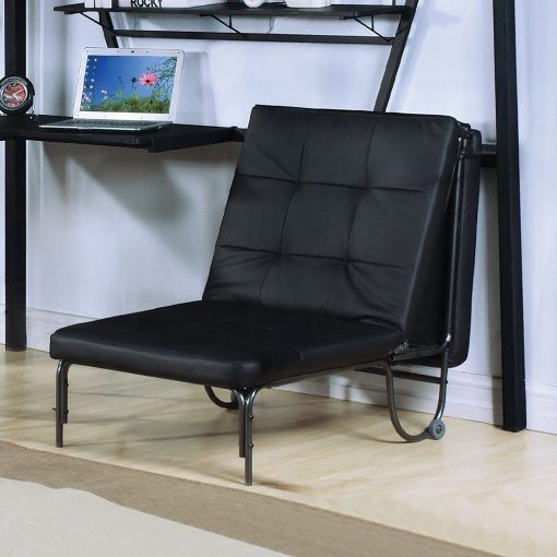 Acme Senon Silver & Black Adjustable Chair (Futon)