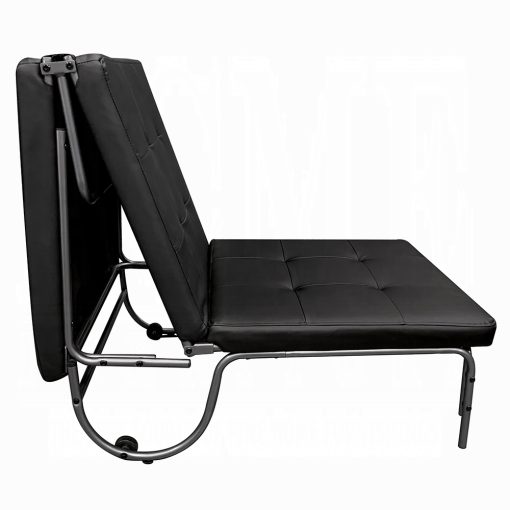 Acme Senon Silver & Black Adjustable Chair (Futon) - Image 2
