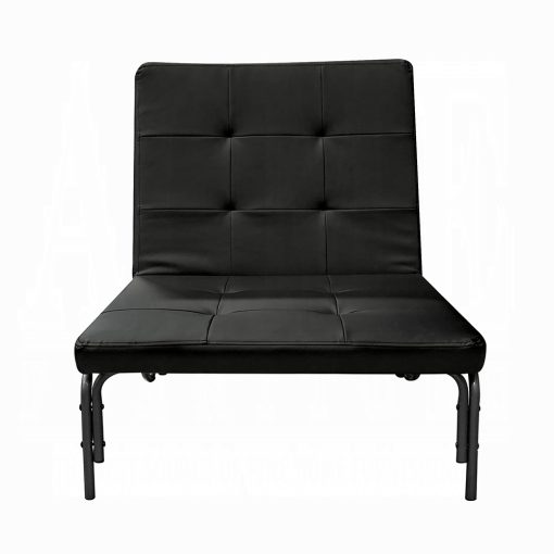 Acme Senon Silver & Black Adjustable Chair (Futon) - Image 4