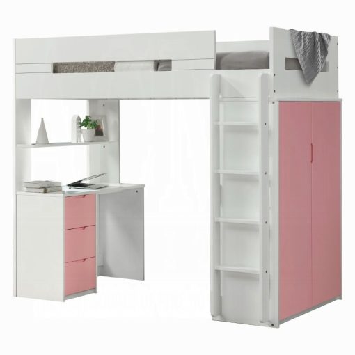Acme Nerice Twin Loft Bed with Desk & Wardrobe - Image 2