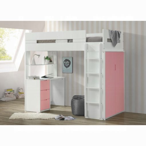 Acme Nerice Twin Loft Bed with Desk & Wardrobe