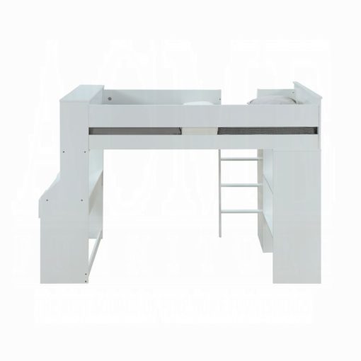 Acme Ragna White Twin Loft Bed with Desk & Wardrobe - Image 3