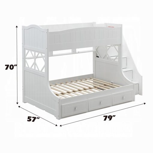 Acme Meyer White Twin/Full Bunk Bed with Storage - Image 6