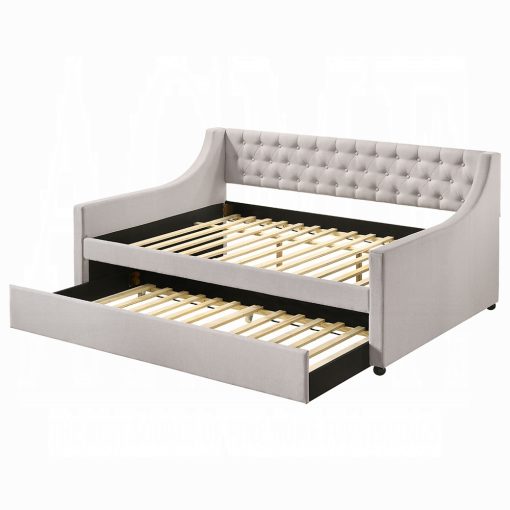 Acme Lianna Fog Fabric Daybed with Trundle (Full) - Image 4