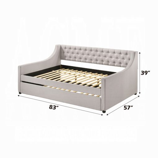 Acme Lianna Fog Fabric Daybed with Trundle (Full) - Image 8