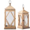 The Light Garden Wooden Lanterns with Beaded Detail Set of 2