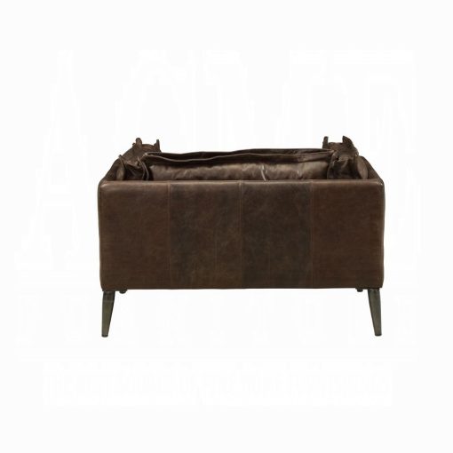 Acme Porchester Distress Chocolate Top Grain Leather Chair - Image 4