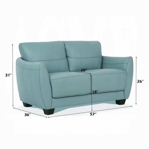Acme Valeria Watery Leather Loveseat - Image 4