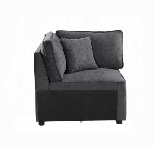 Acme Silvester Gray Fabric Modular - Wedge with Pillow - Image 2