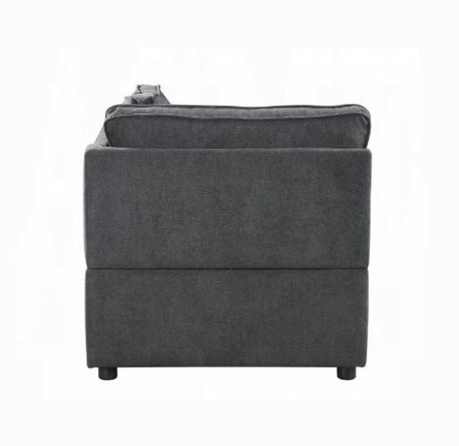 Acme Silvester Gray Fabric Modular - Wedge with Pillow - Image 3