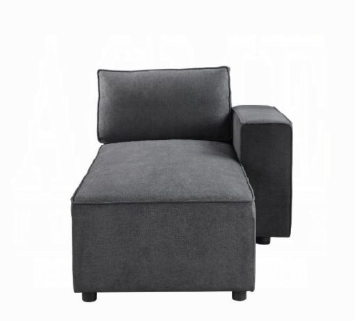 Acme Silvester Gray Fabric Modular - Chaise with 2 Pillows - Image 2