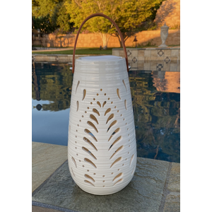 The Light Garden Catalina Tropical Pre-lit Ceramic Lantern